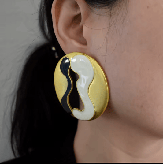 Modern Abstract Gold Statement Earrings - Gimmie Jewelry