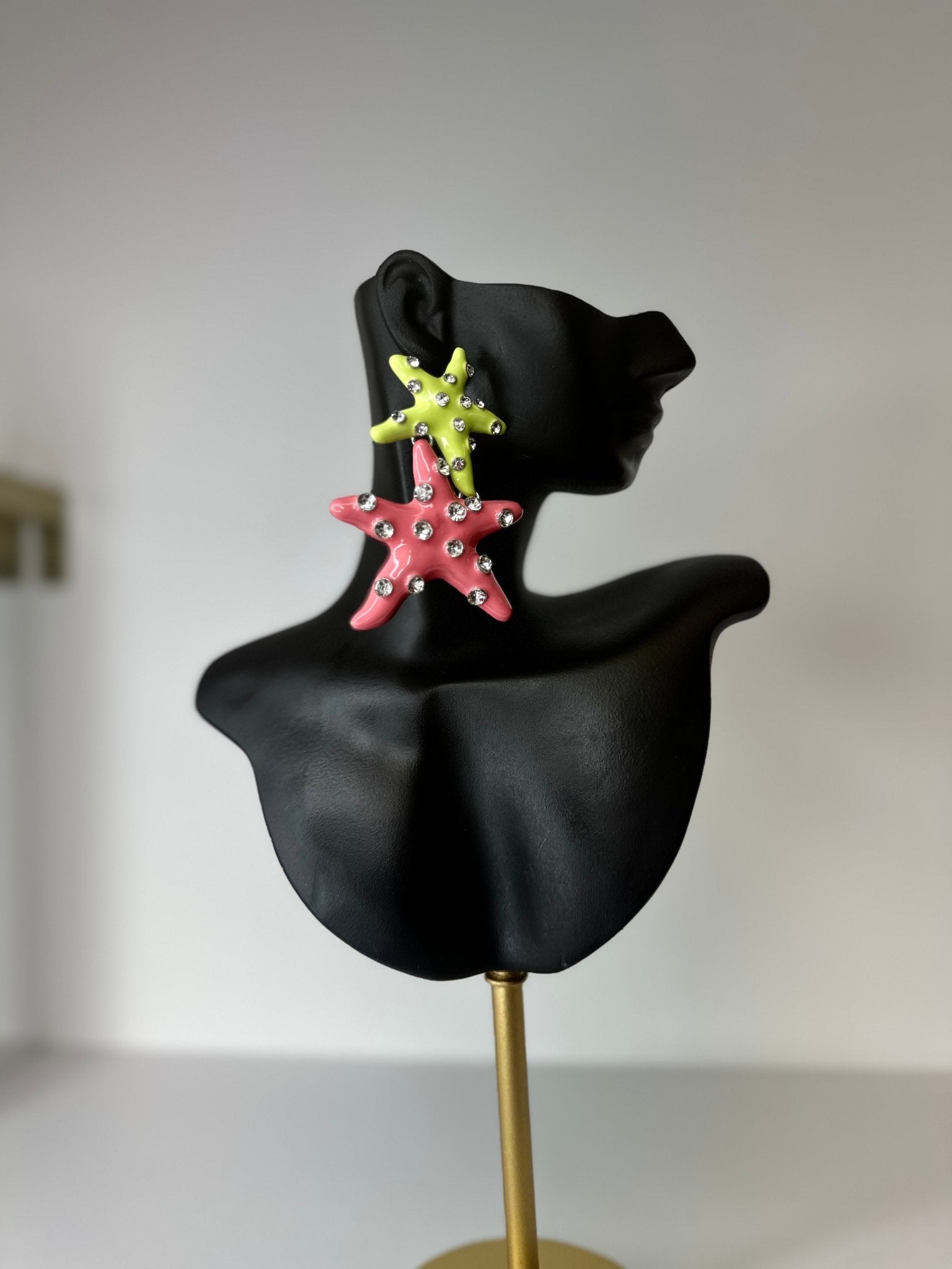 Bold Crystal Starfish Statement Earrings - Gimmie Jewelry