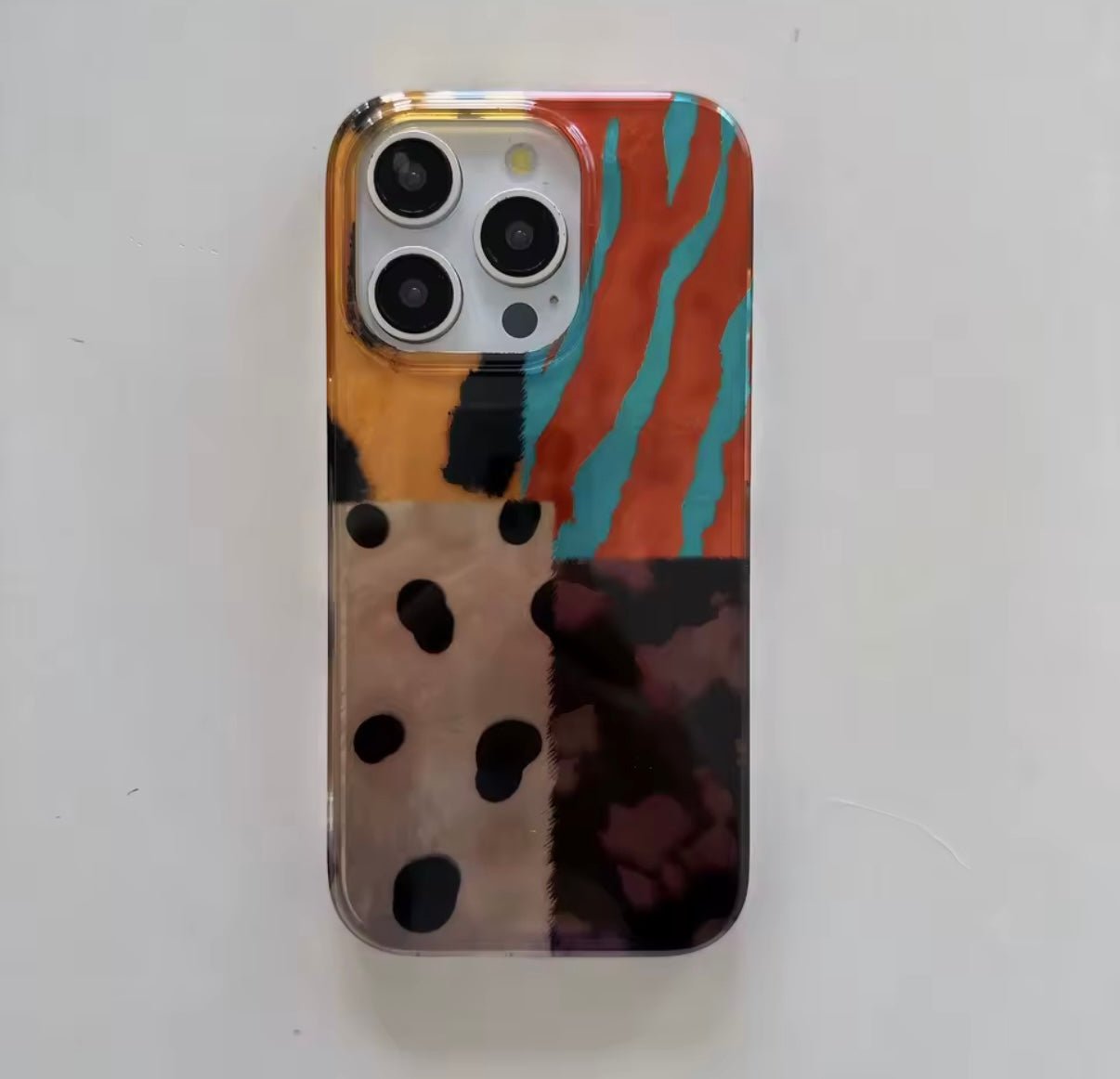iPhone 16 / 16 Pro / 16 Pro Max / iPhone 17 / 17 Pro / 17 Pro Air / 17 Pro Max Case – Colorful Patchwork Design - Gimmie Jewelry