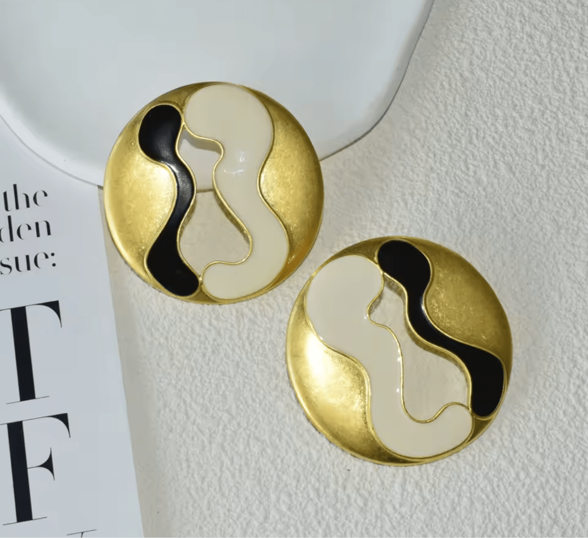 Modern Abstract Gold Statement Earrings - Gimmie Jewelry